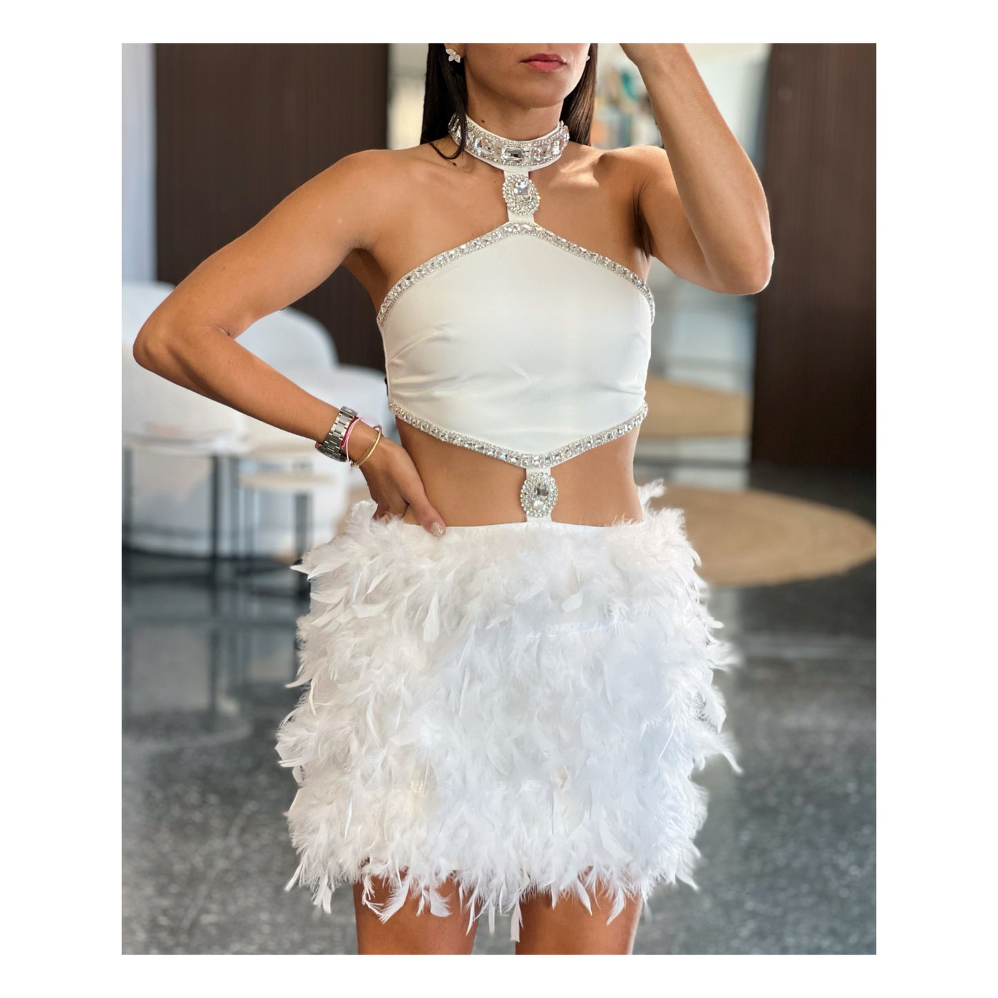 White Feather Dress