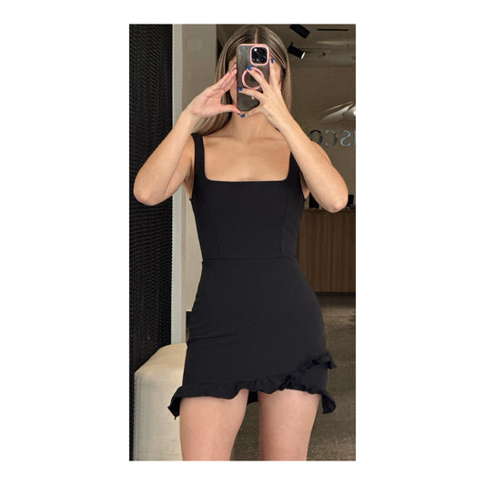 Black Wrap Mini Dress