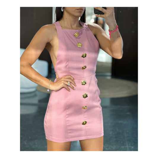 Pink Halter Mini Dress