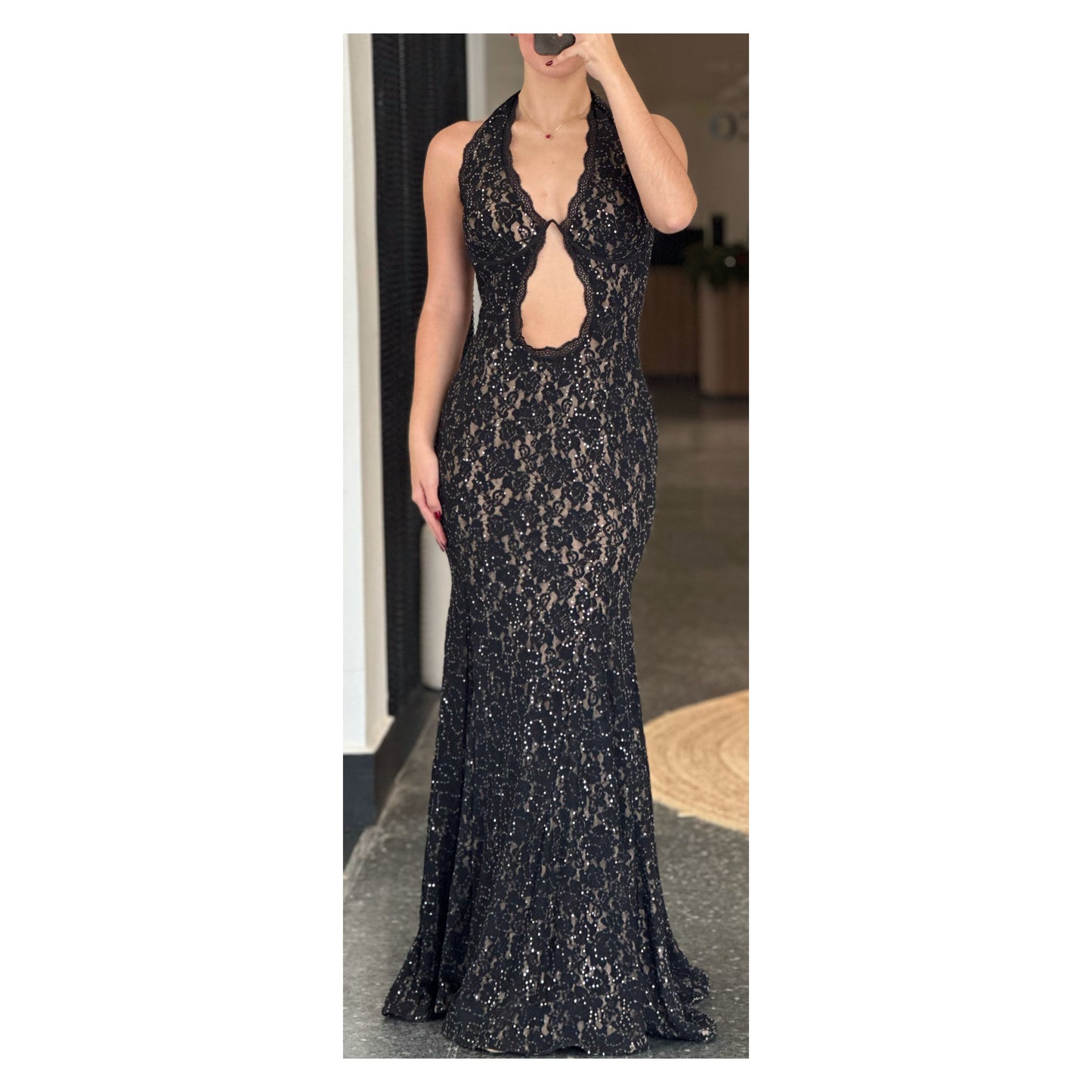 FLORAL LACE MERMAID LONG DRESS