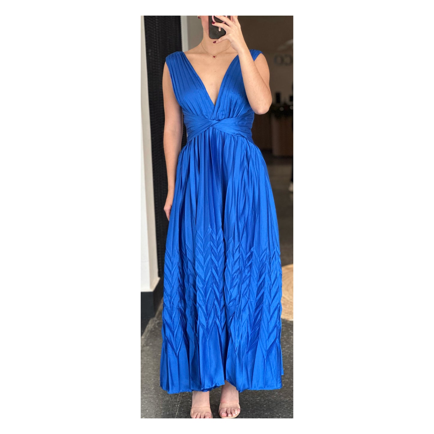 Pleated Detail Midi Dress