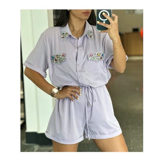 Diamond Collar Romper