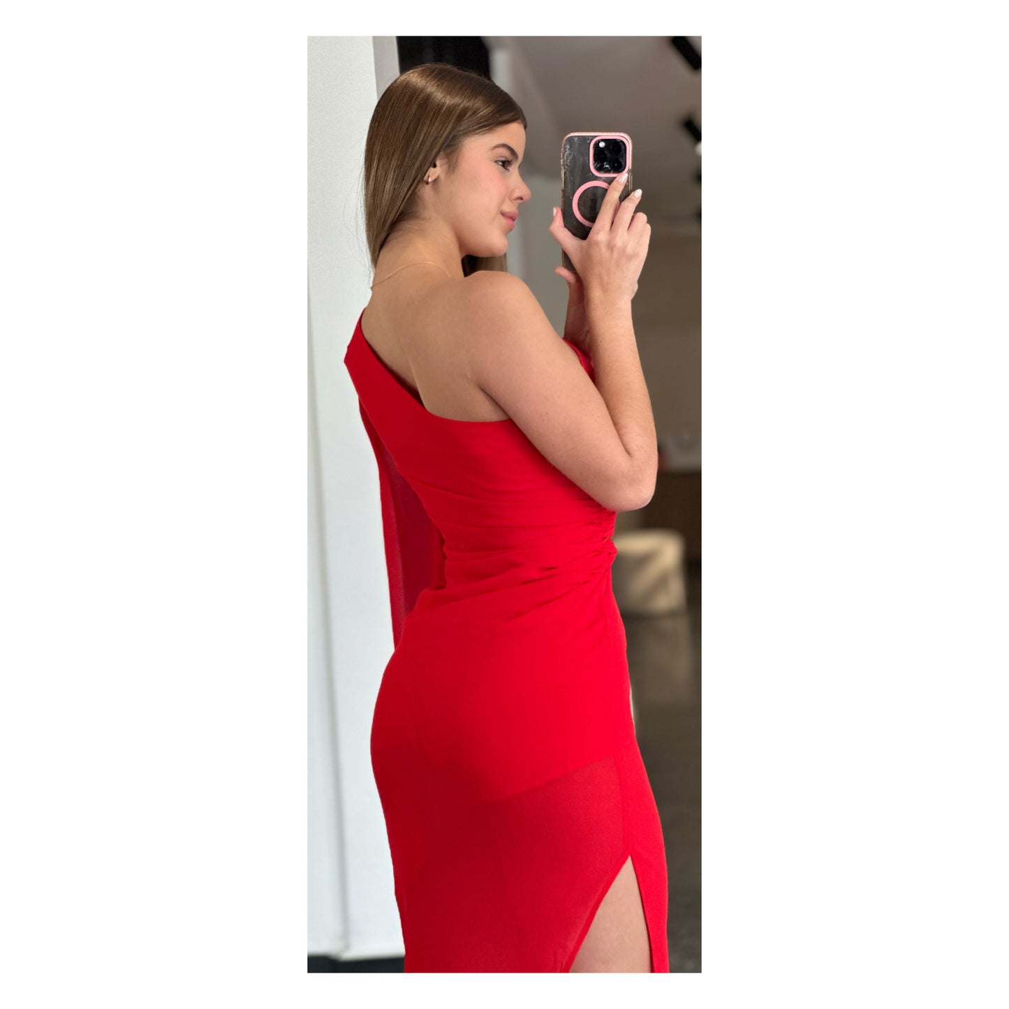 RED GOLD ACCENT ONE/S DRESS