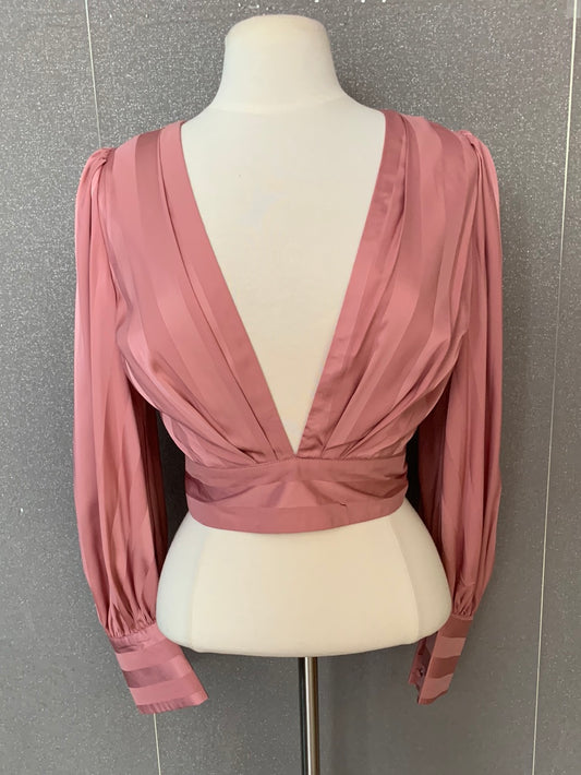 Mauve Satin Crop Top