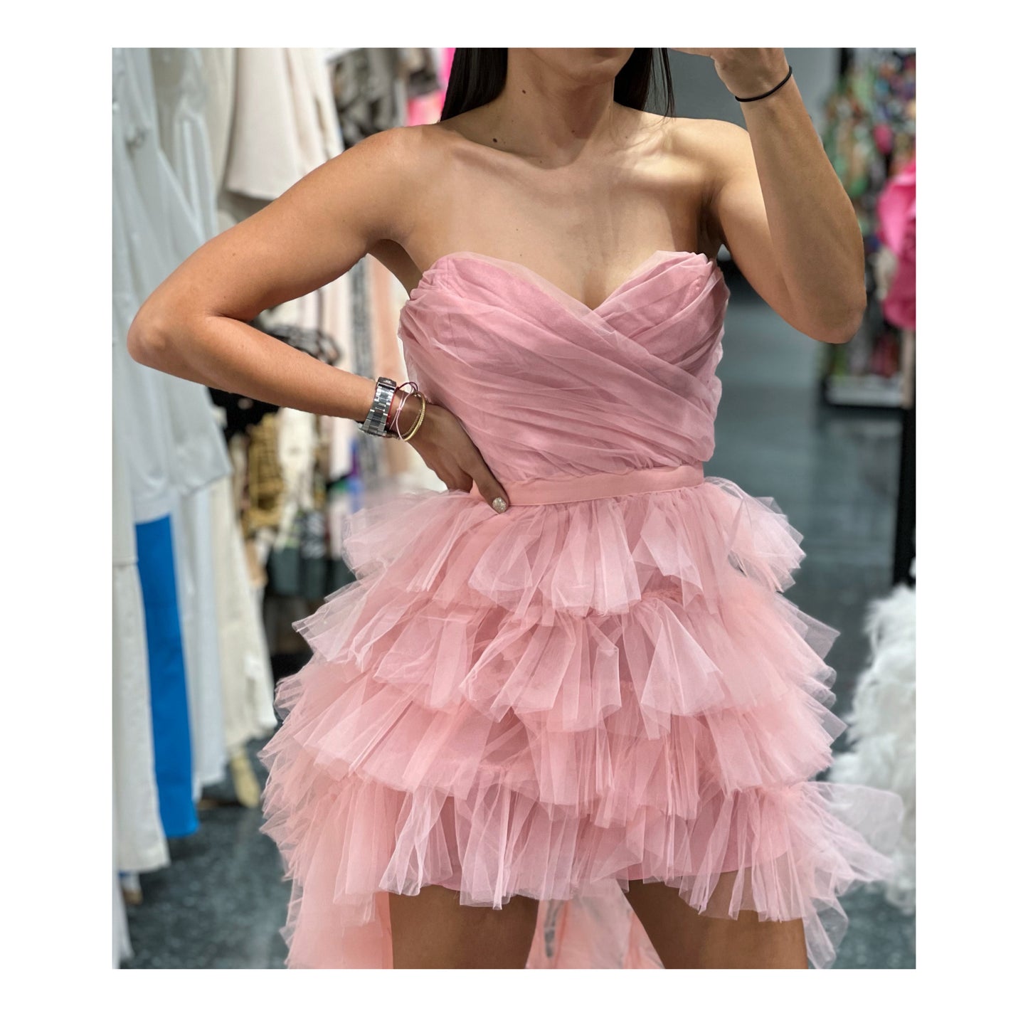 TULLE LAYERS MESH DRESS