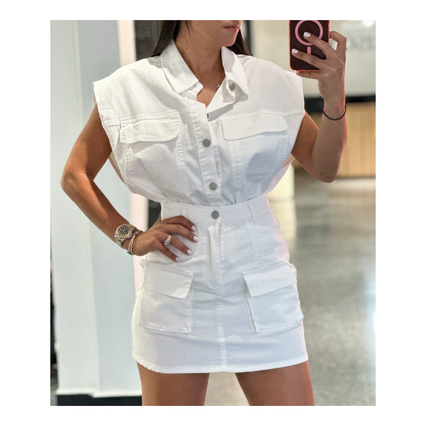 SJQ White jean set