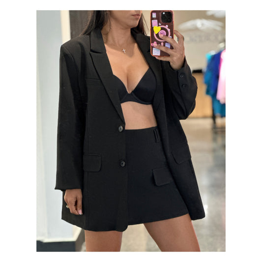 BOYFRIEND BLAZER AND MINI SKIRT SET