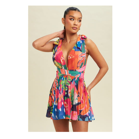 TROPICS PLEATED ROMPER