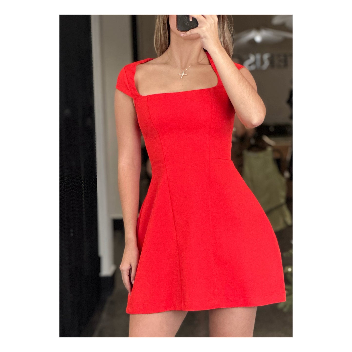 SJQ- SQUARE NECK MINI DRESS