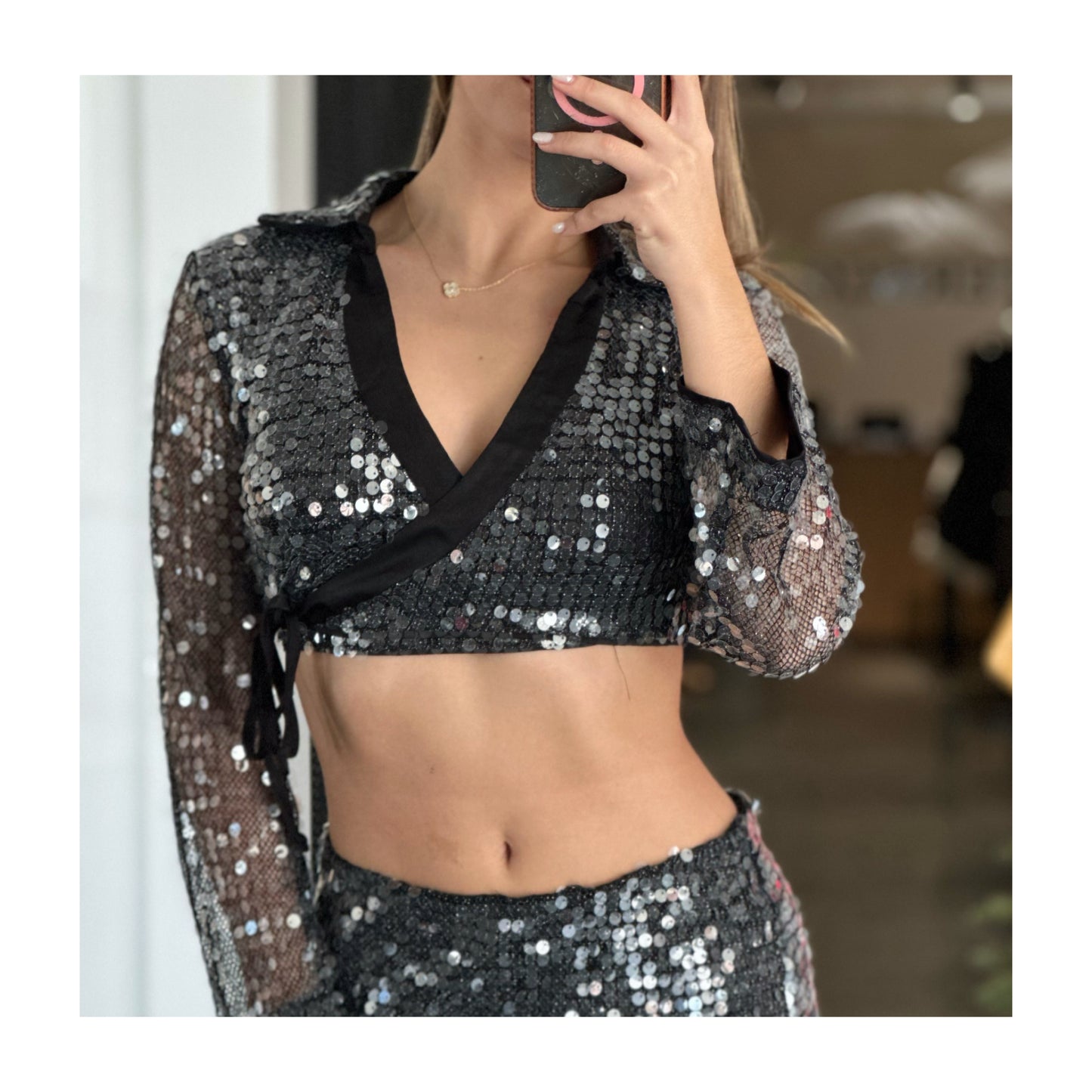 BLACK SEQUIN SET