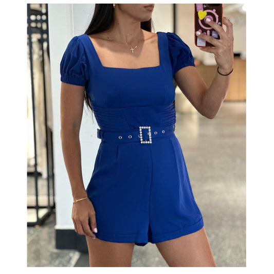 BLUE ROMPER WITH BELT