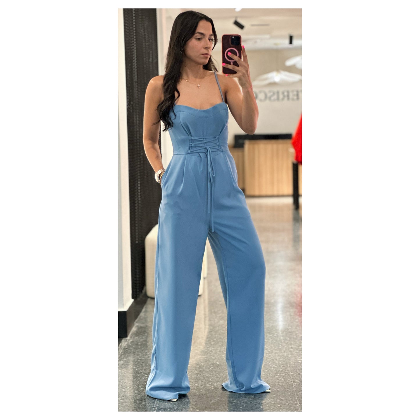 LACE UP DETAILED STRAPPY JUMPSUIT