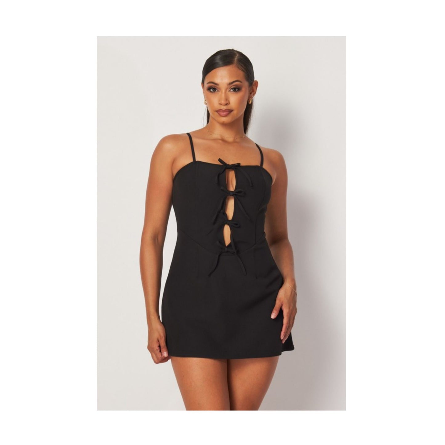 Darian Bow Detail Keyhole Mini Dress