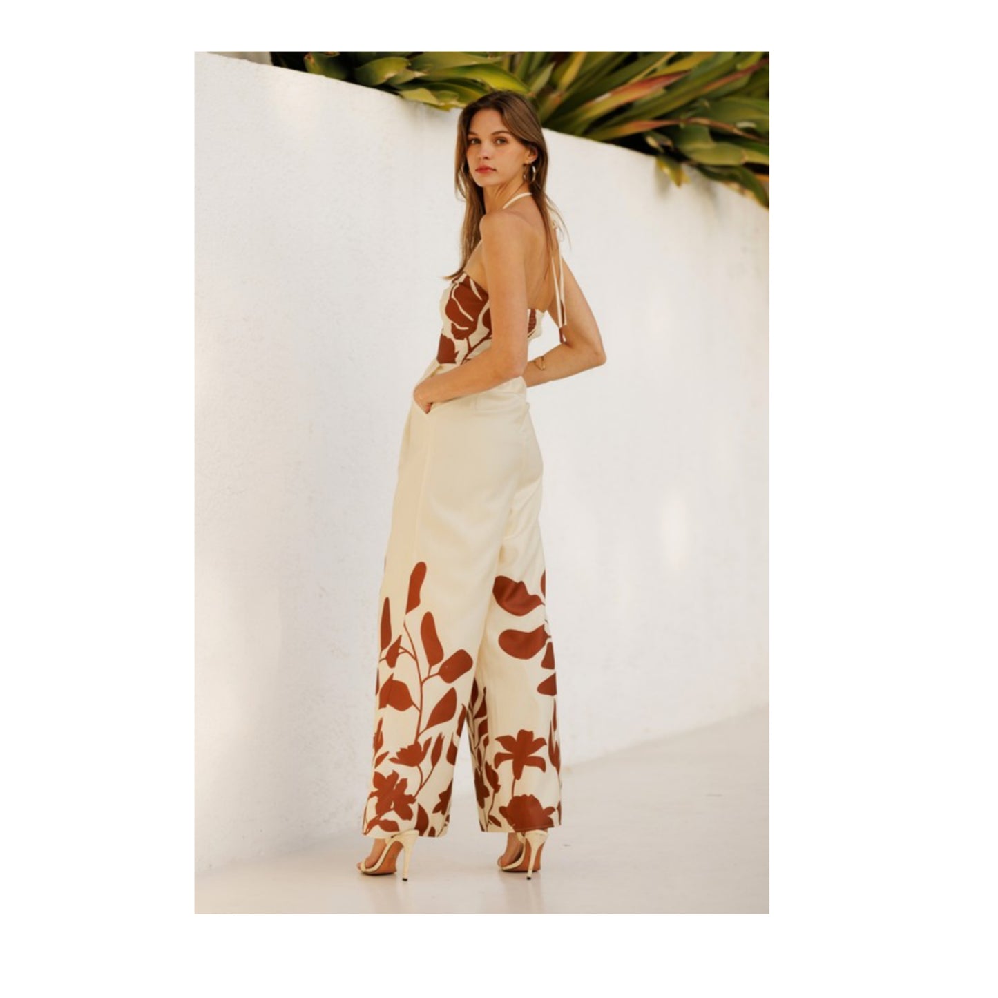 Rustic Floral Wide Pant Jumpsuit