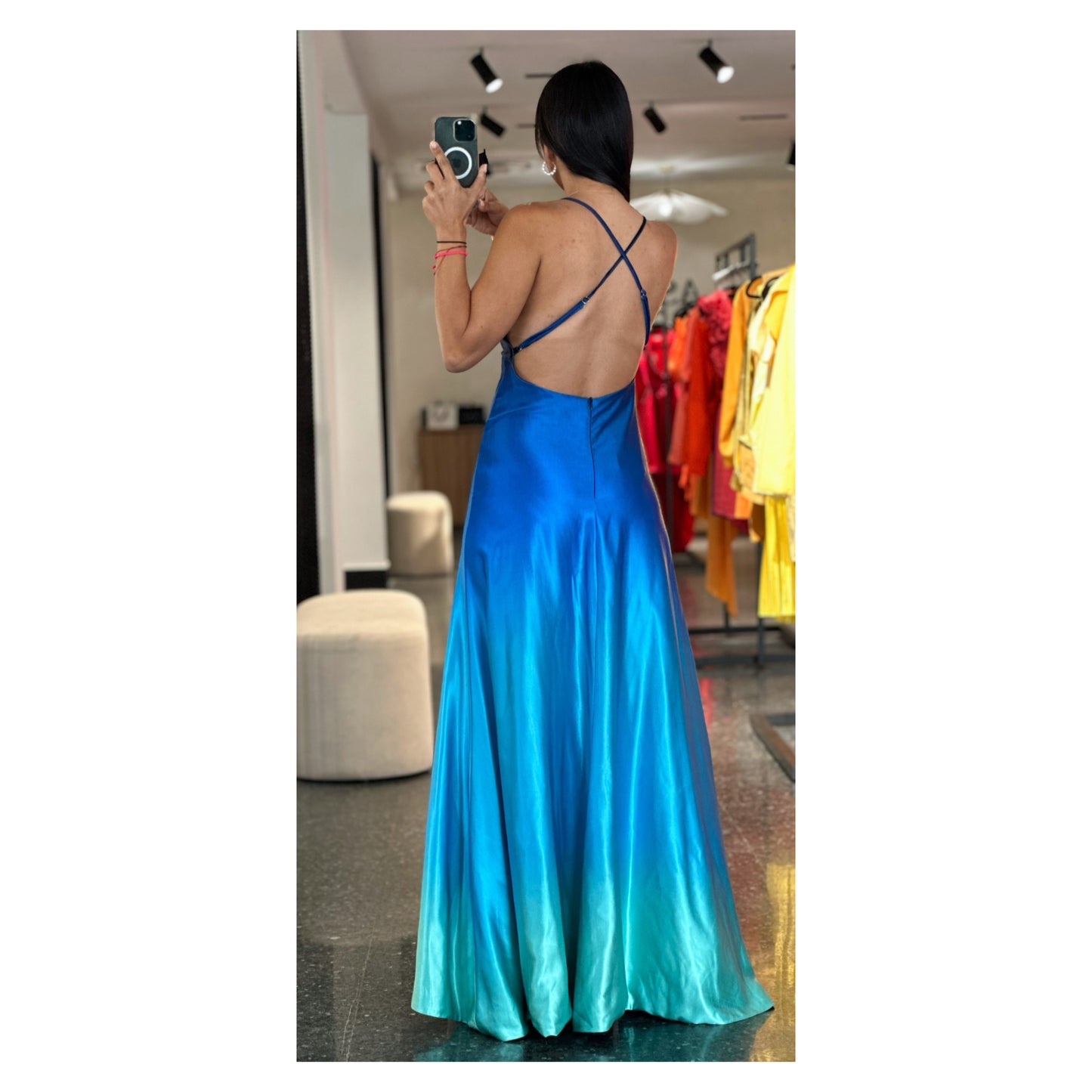 Ocean Breeze Satin Maxi Dress