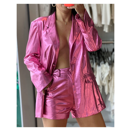 Metallic Blazer Short Set