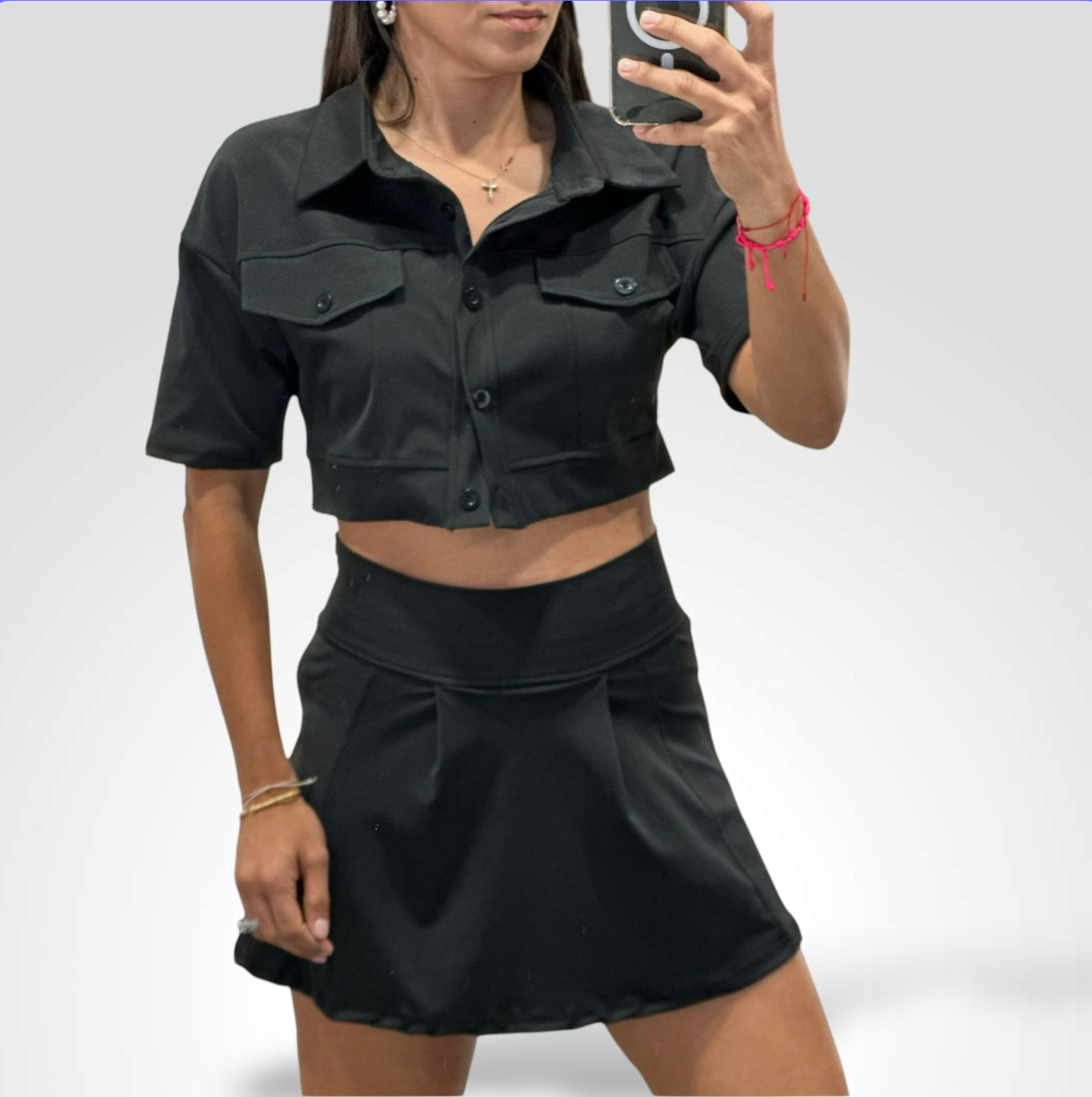 CARGO SHIRT AND SKIRT SET