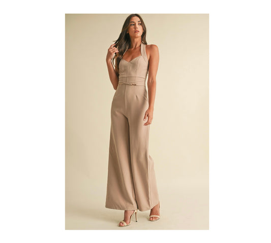 LATTE SLEEVELESS JUMPSUIT