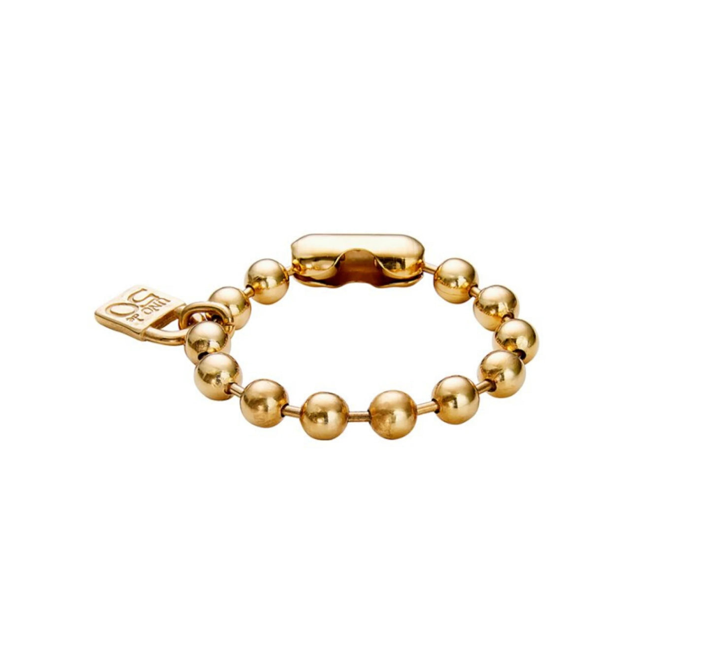 UNO D 50-PULSERA DE BOLAS BAÑADA EN ORO 18K