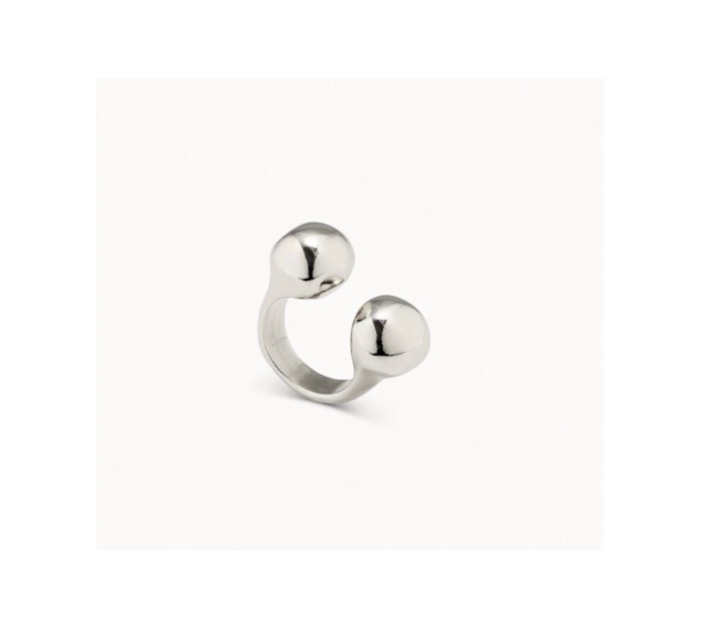 UNO D 50-STERLING SILVER-PLATED BEADS RING