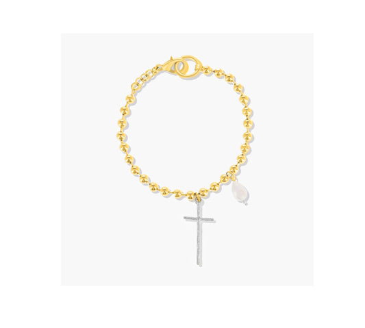 CANA CROSS BRACELET GOLD