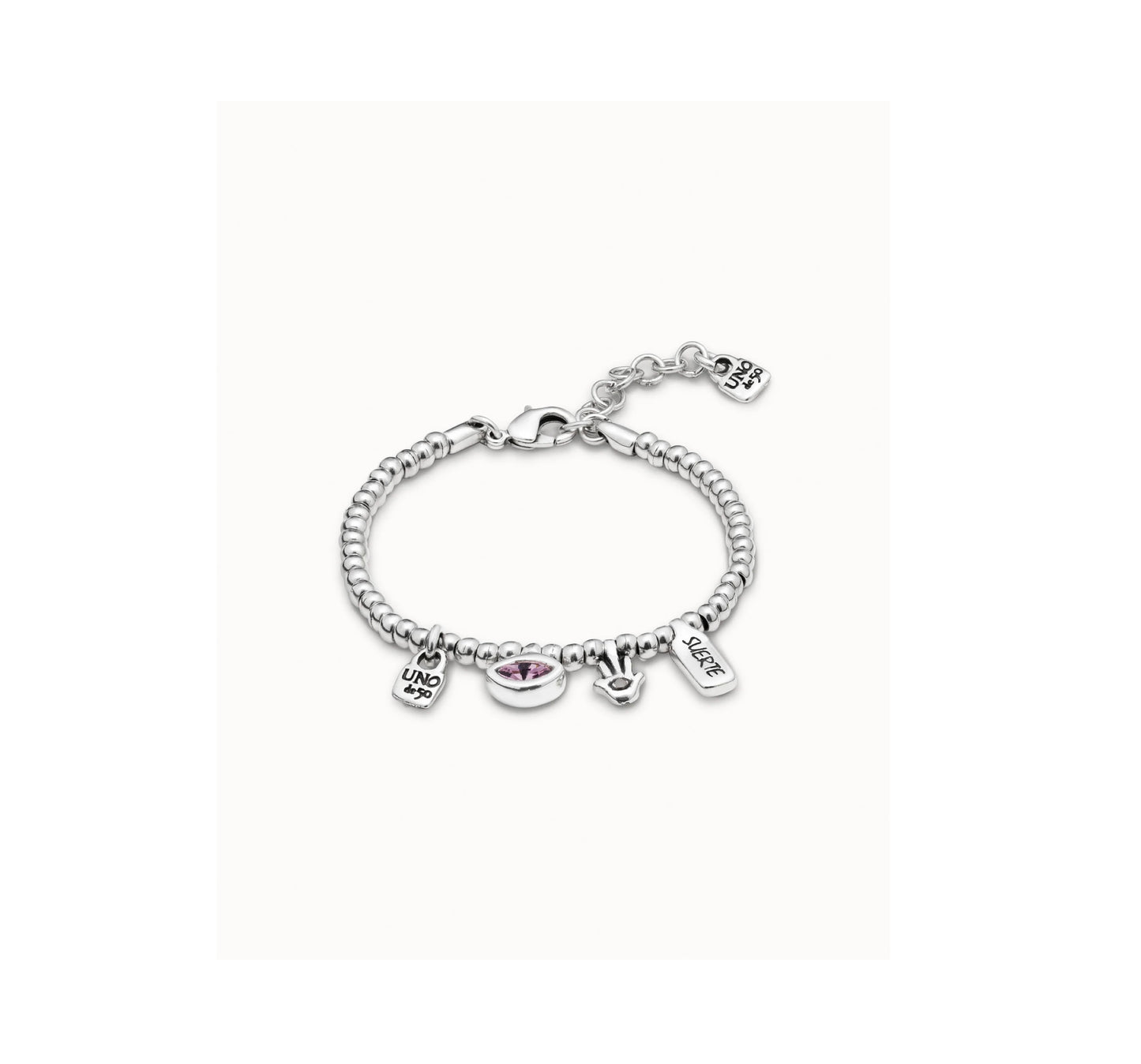 UNO D 50-Sterling silver-plated bracelet with crystals