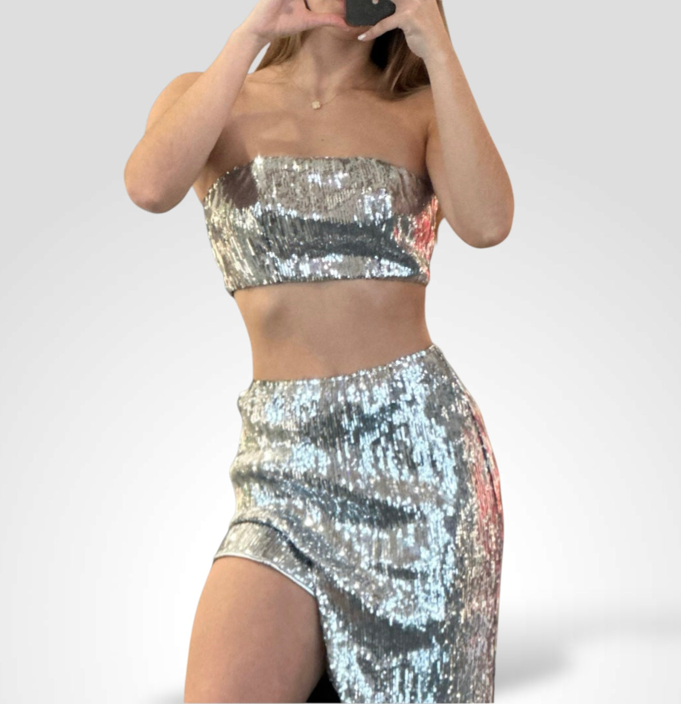 SJQ-SILVER SEQUIN SET