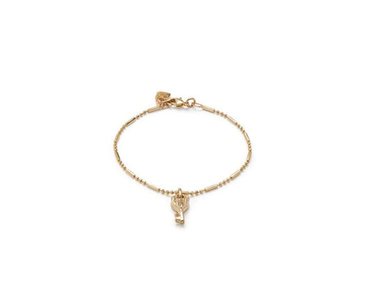 UNO D 50- Ser Unico Gold Pleated Bracelet