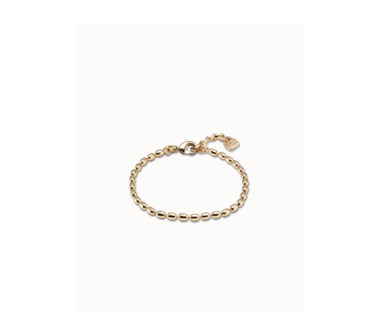 UNO D 50-18K gold-plated small oval links chain with carabiner clasp