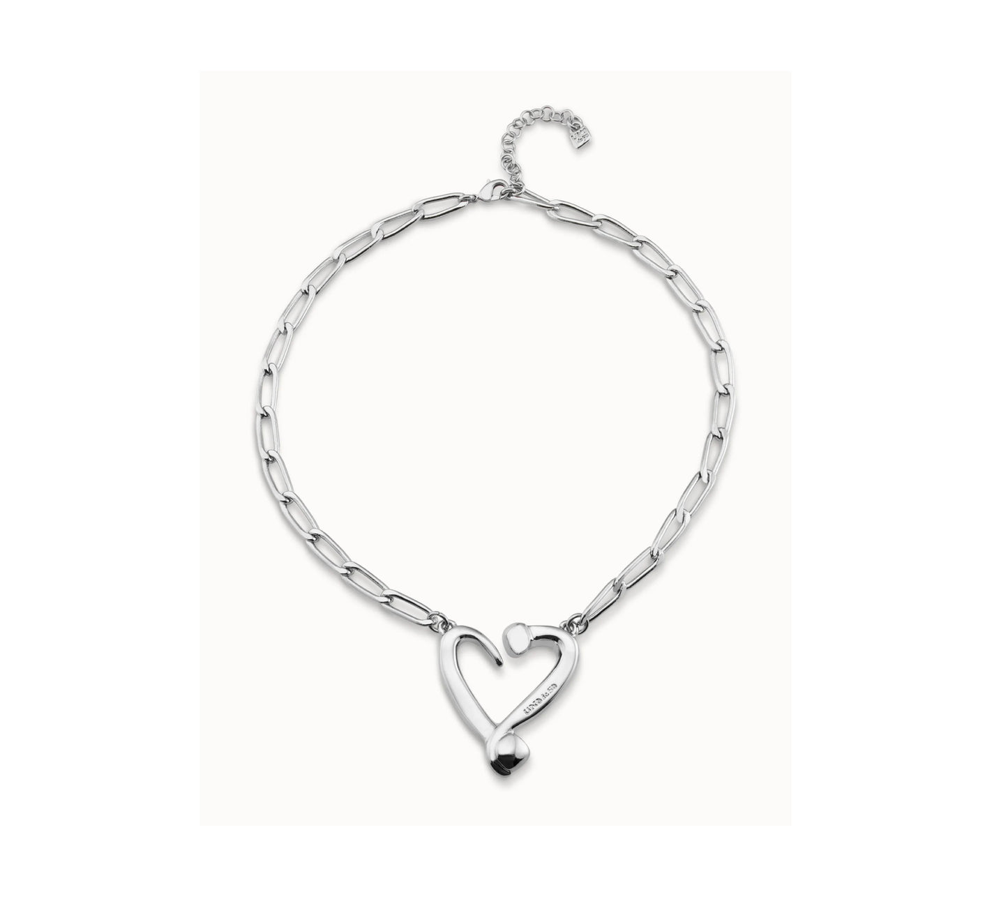 UNO D 50-Silver pendant with links and heart