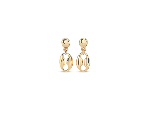 UNO D 50-18K gold-plated earrings with 1 small link