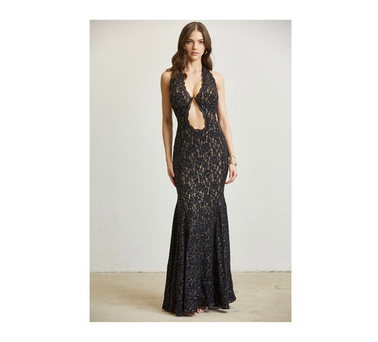 FLORAL LACE MERMAID LONG DRESS