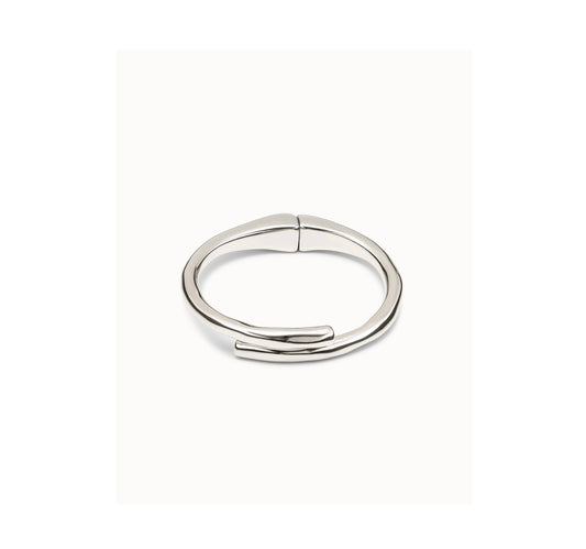 UNO D 50-Sterling silver-plated tubular shaped bracelet with hidden spring