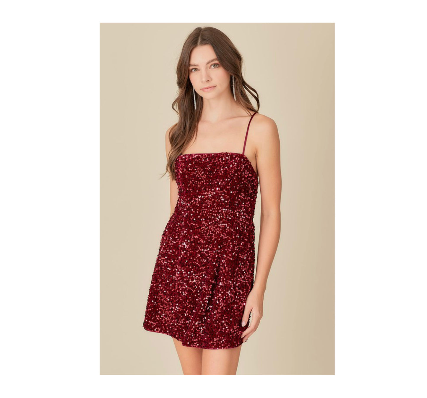 MERLOT SEQUIN DRESS