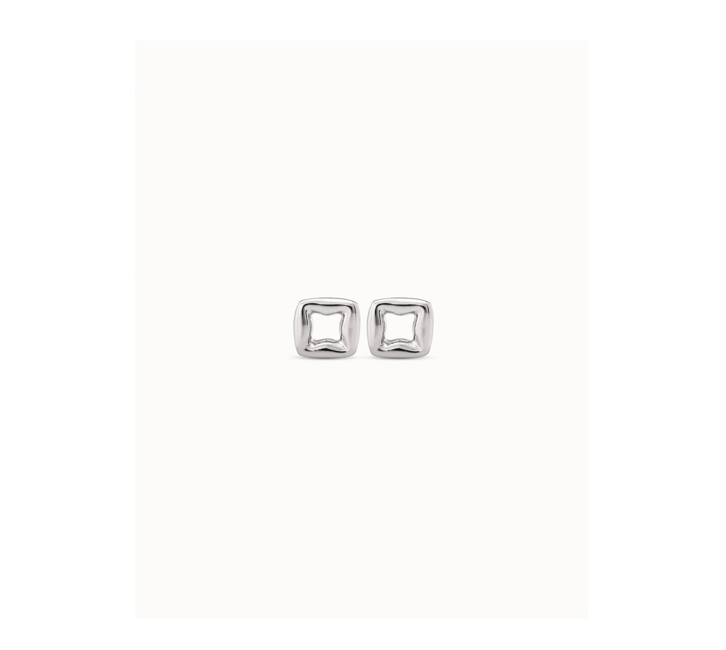 UNO D 50-Sterling silver-plated small link shaped earrings