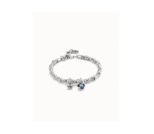 UNO D 50-Sterling silver-plated bracelet with pearl and blue crystal