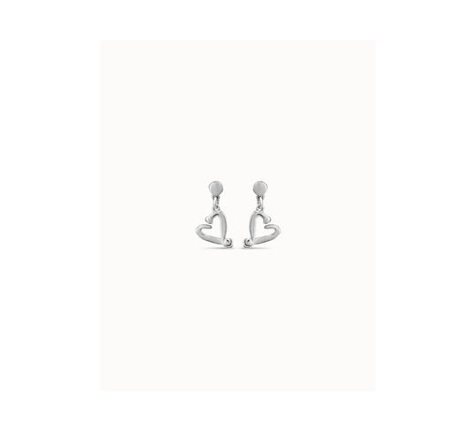 UNO D 50-Sterling silver-plated nailed heart shaped earrings