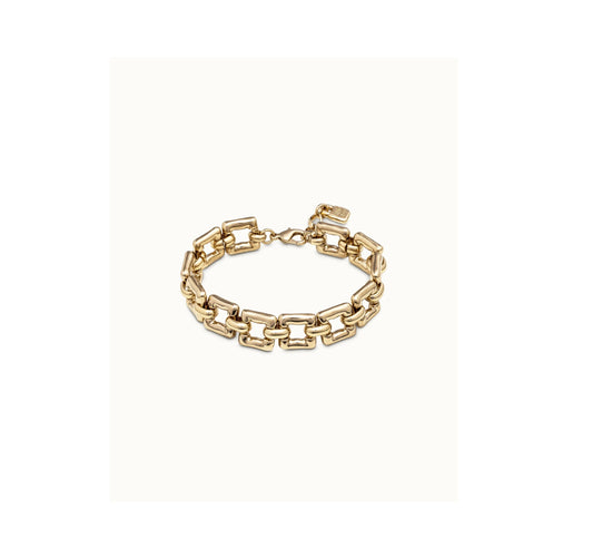 UNO D 50-18K gold-plated bracelet with small square links