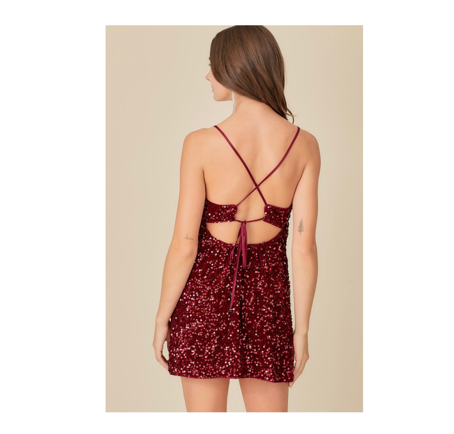 MERLOT SEQUIN DRESS