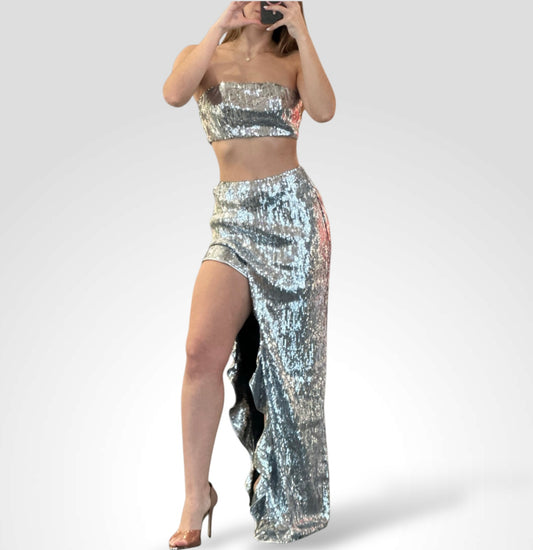 SJQ-SILVER SEQUIN SET