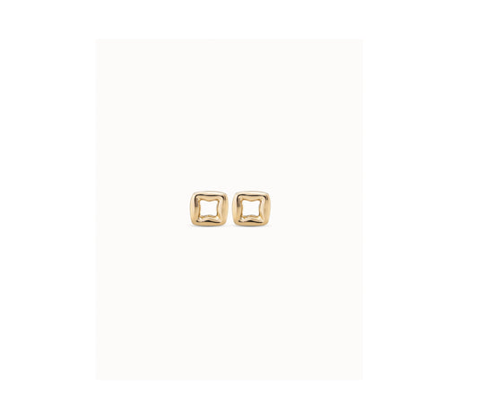 UNO D 50- 18K gold-plated small link shaped earrings