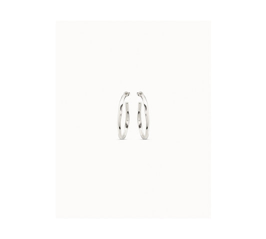 UNO D 50-Sterling silver-plated open hoop earrings