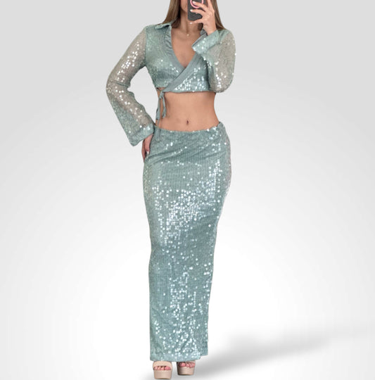 SJQ - SAGE SEQUIN SET