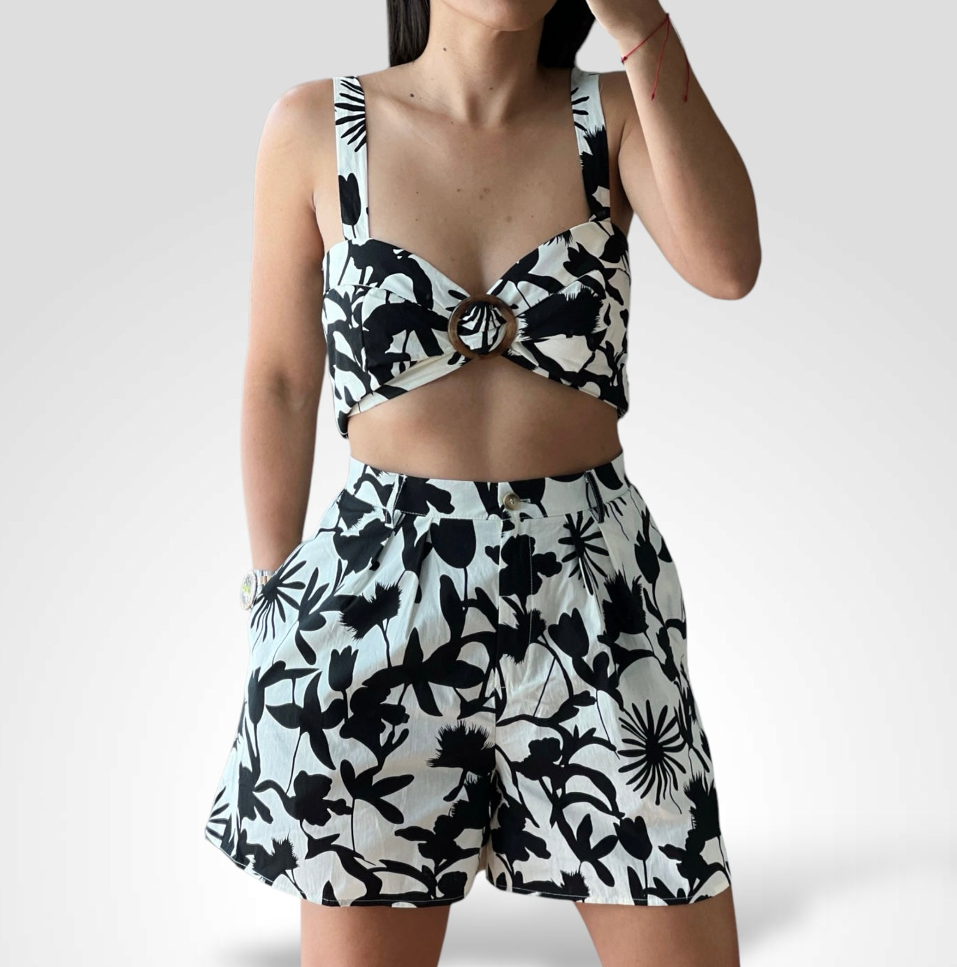 Bra Top Waisted Short Set