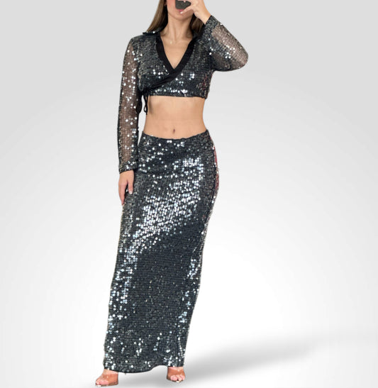 BLACK SEQUIN SET