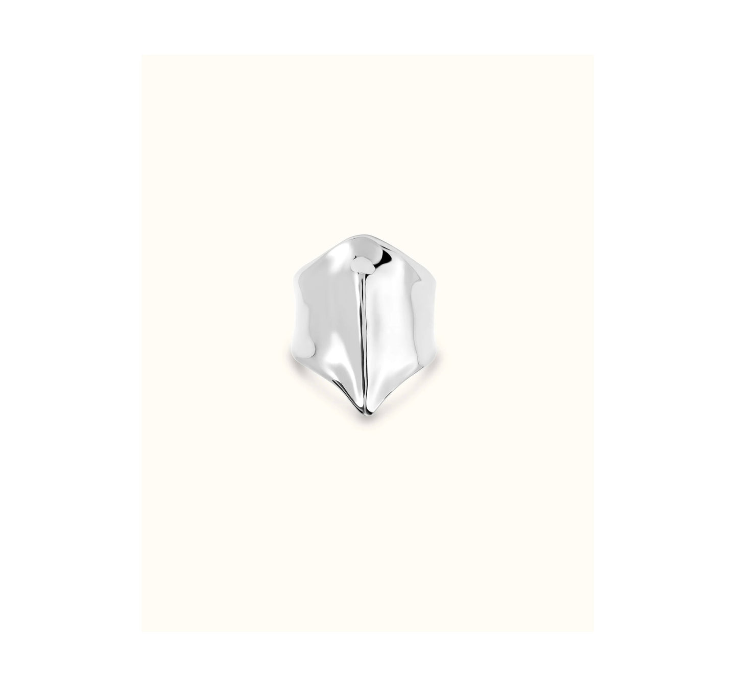 UNO D 50-Sterling silver-plated ring with the shape of a manta ray