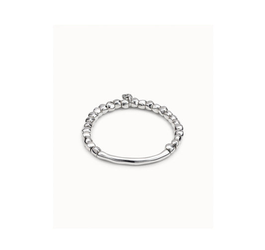 Sterling silver-plated bracelet with tubular piece