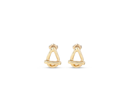 UNO D 50-18K gold-plated small oval link shaped earrings