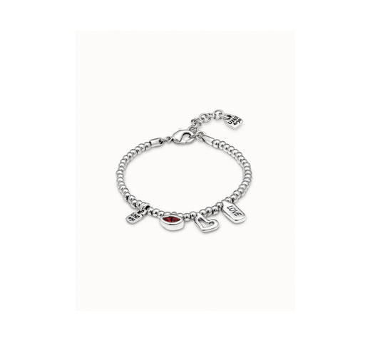 UNO D 50-Sterling silver-plated bracelet with crystals