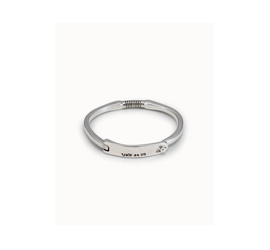 UNO D 50-Sterling silver-plated rigid bracelet